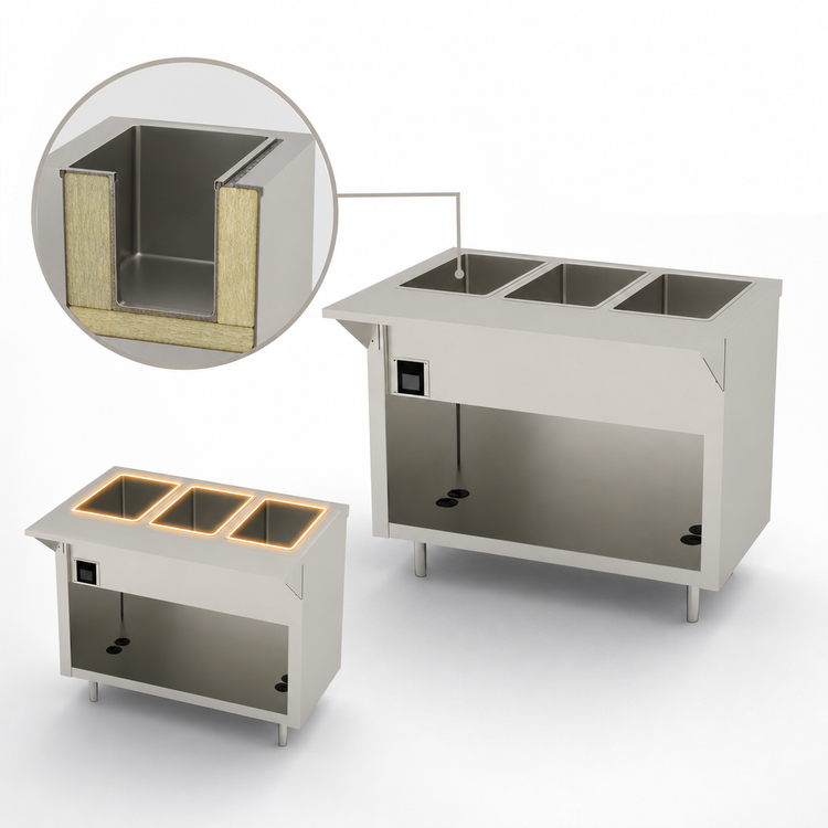 Product image #4 for Thurmaduke EW-3-CBPG 3-Well Electric Ganged Waterless Hot Food Unit