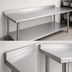 Thumbnail image #4 for Duke 144-Inch x 30-Inch 16 Gauge 400 Series Stainless Steel Work Table with 1-1/8-Inch Straight Riser and Galvanized Undershelf