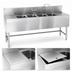 Thumbnail image #4 for Eagle Group Spec-Bar Four-Compartment Underbar Sink with Left & Right Drainboards, 96