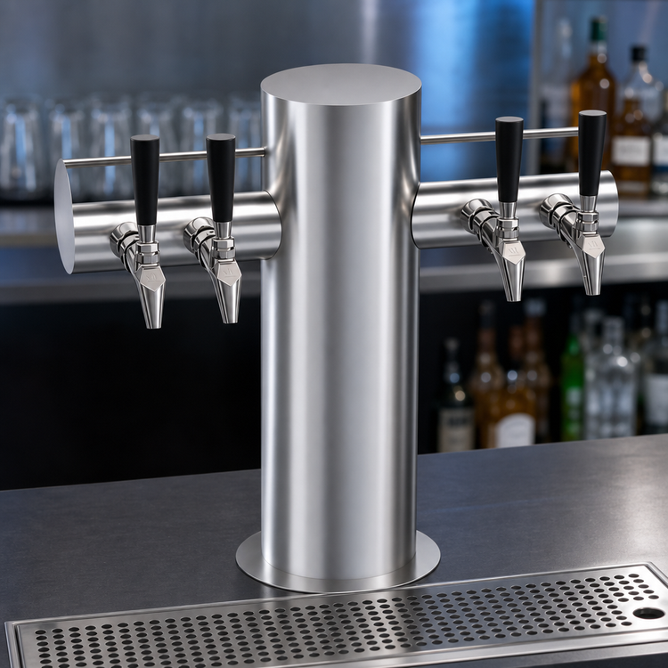 Product image #4 for Krowne Max-T Style 4-Faucet Glycol-Cooled Countertop Beer Tower