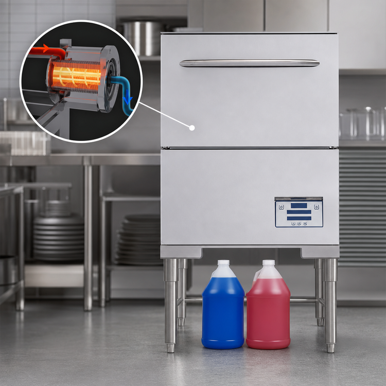 Product image #4 for Jackson Delta® Tall Freestanding Door-Type High-Temperature Sanitizing Glasswasher with Steam Elimination & Energy Recovery, 20" x 20" Rack