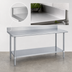 Thumbnail image #4 for Duke 84 Inch x 36 Inch 14-Gauge 300 Series Stainless Steel Work Table with 5 Inch Riser and Galvanized Undershelf