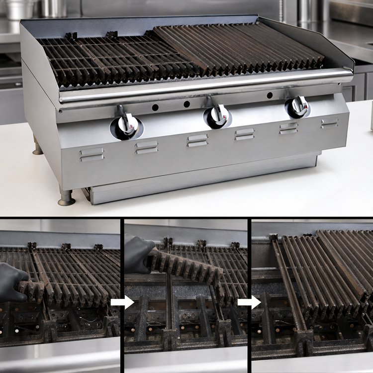 Product image #4 for RedHots Chef Line 24-Inch Countertop Natural Gas Lava Rock Charbroiler