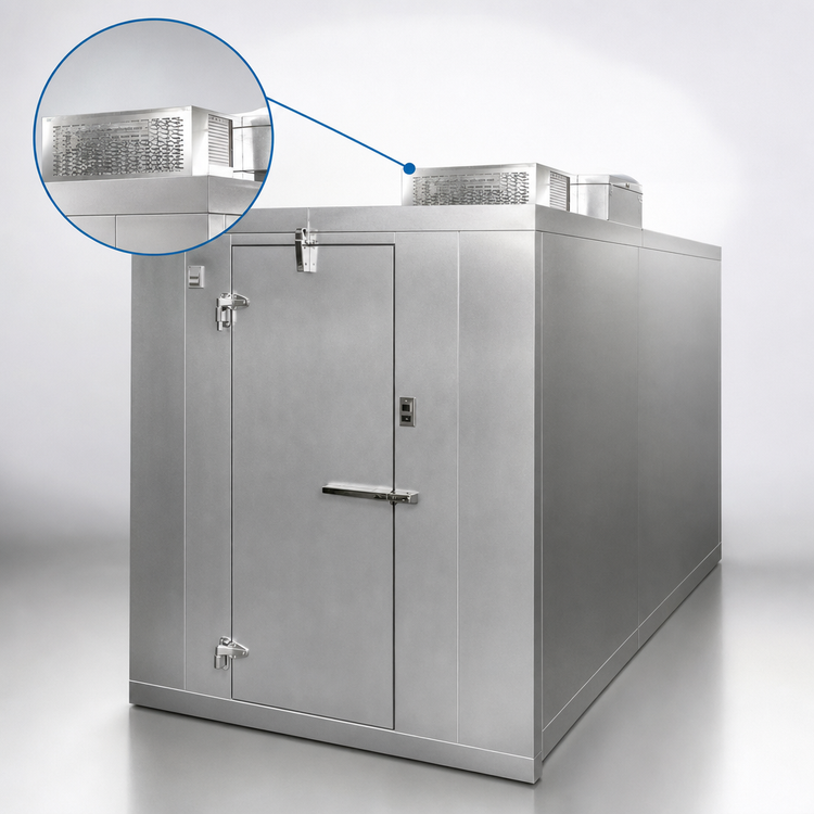 Product image #4 for Master-Bilt QS Series Outdoor Walk-In Cooler with Floor, 6' x 10' x 7'7" H, Self-Contained R290 Capsule Pak ECO Refrigeration