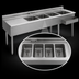 Thumbnail image #4 for Eagle Group 2200 Series 96-Inch Underbar Combination Unit with 4 Sink Bowls, Left Ice Bin and Speed Rail