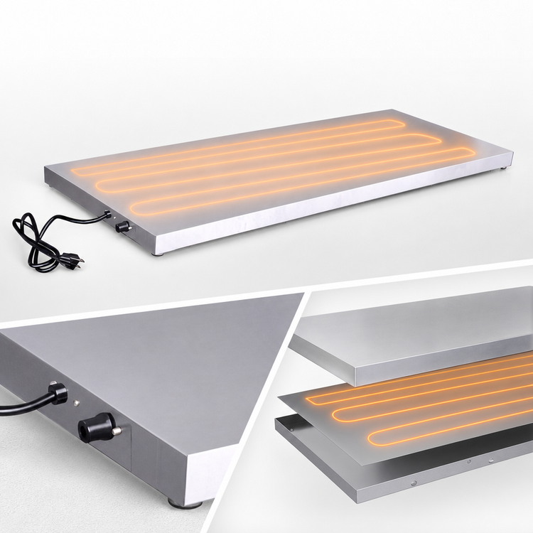 Product image #4 for BK Resources 48-Inch x 20-Inch Portable Electric Heated Shelf Warmer, 304 Stainless Steel