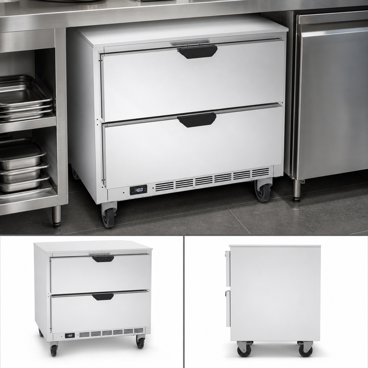 Product image #4 for Beverage-Air UCFD36AHC-2 Two-Section Undercounter Freezer with 2 Drawers, 36 Inch, 8.7 Cu. Ft.