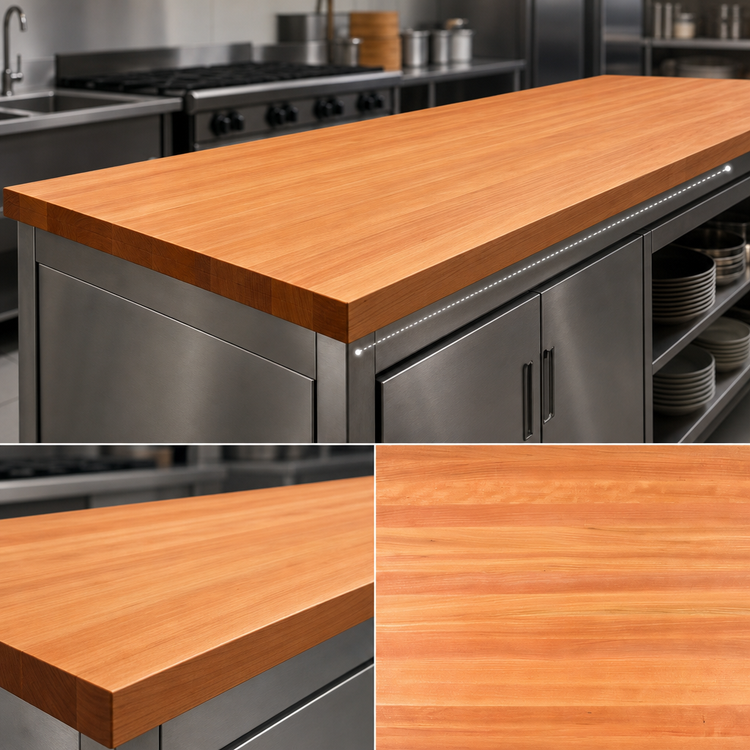 Product image #4 for Boos Block American Cherry Edge Grain Kitchen Countertop, 132 x 36 x 3 Inches, Varnique Finish