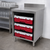 Thumbnail image #4 for Advance Tabco Underbar Basics Closed Stainless Steel Glass Rack Cabinet with Flat Top and 4 Inch Backsplash, 24 Inch W x 21 Inch D x 33 Inch H