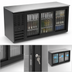 Thumbnail image #4 for Beverage-Air Three-Section Back Bar Refrigerator with Sliding Glass Doors, 72 Inch, Black Exterior, Stainless Steel Top