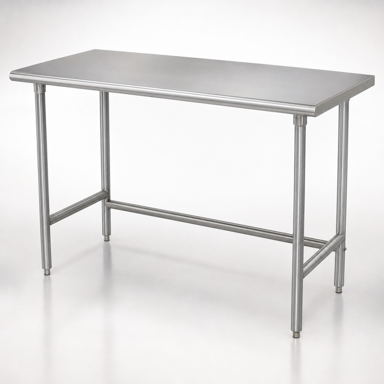 Product image #4 for Advance Tabco 108" x 24" 14 Gauge 304 Stainless Steel Flat Top Open Base Work Table