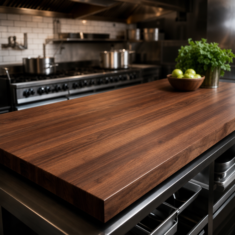 Product image #4 for John Boos Boos Block American Black Walnut Edge Grain Kitchen Countertop, 96 Inch x 30 Inch x 2-1/4 Inch Thick