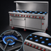 Thumbnail image #4 for American Range 72-Inch Gas Restaurant Range with 12 Open Burners, Left Standard Oven, and Right Storage Base
