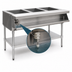 Thumbnail image #4 for Eagle Group 48-Inch Electric Water Bath Hot Food Table with 3 Open Wells, Open Cabinet Base, 240V