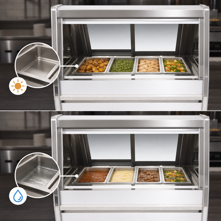 Product image #4 for Howard-McCray 40E Series CHS40E-8 Full-Service Hot Food Case, 6 Wells, 100.5-Inch, White Exterior
