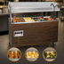Thumbnail image #4 for Vollrath 2-Series Affordable Portable 3-Well Mobile Hot Food Station with Buffet Breath Guard, Cherry Woodgrain, 208-240V