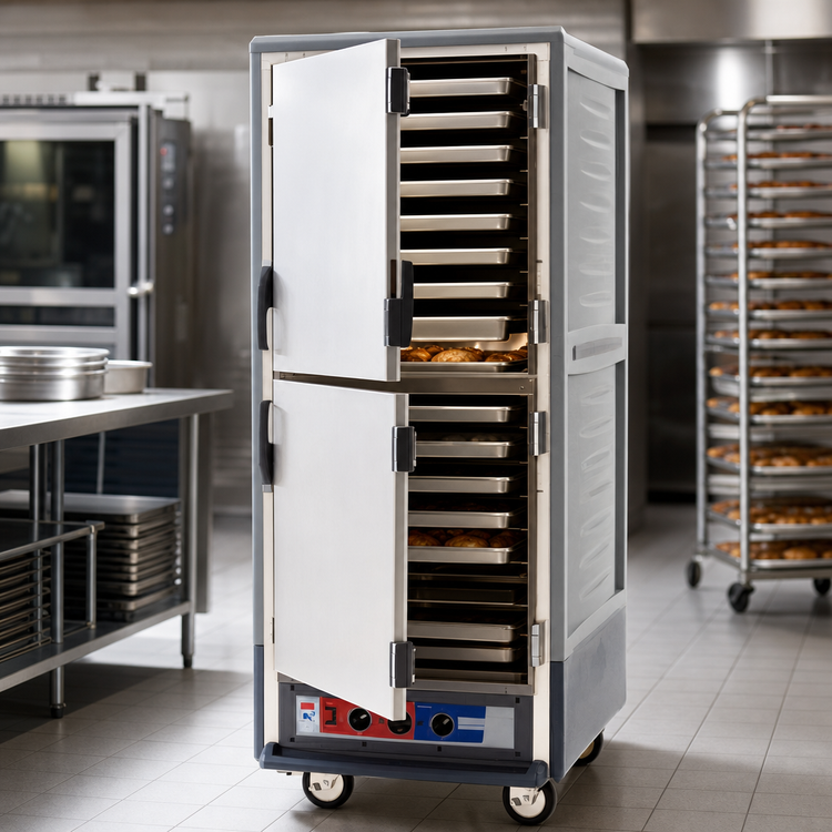 Product image #4 for Metro C5 3 Series Insulation Armour Full-Height Mobile Heated Holding & Proofing Cabinet, Gray, Dutch Solid Doors, 35-Pan Capacity