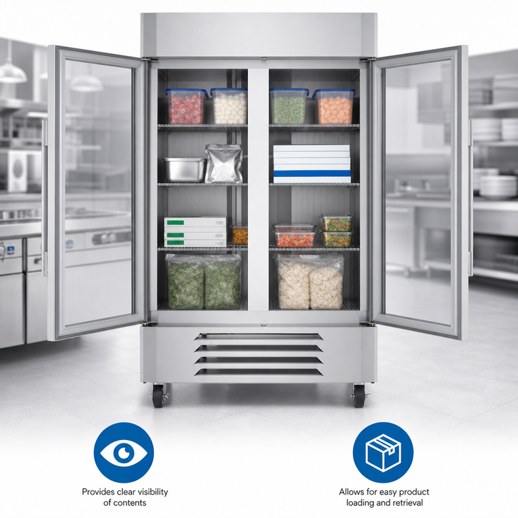 Product image #5 for UltraSpec™ Series LSF49HC-1-IQ Two-Section Glass Door Merchandiser Freezer with V-Core™