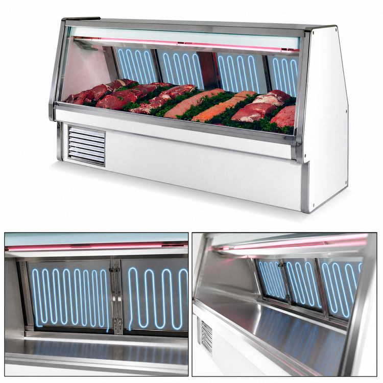 Product image #4 for Howard-McCray 34E Series 52-1/2-Inch Wide Red Meat Service Case with Self-Contained Refrigeration and Straight Glass