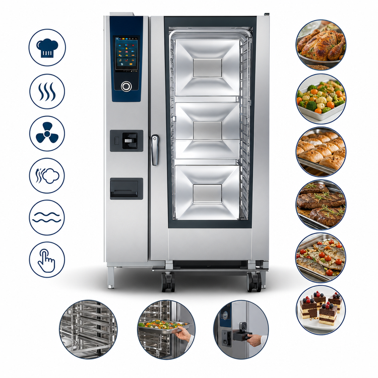 Product image #4 for RATIONAL iCombi Pro 20-Full Size Electric Combi Oven, 208/240V 3-Phase, Floor Model