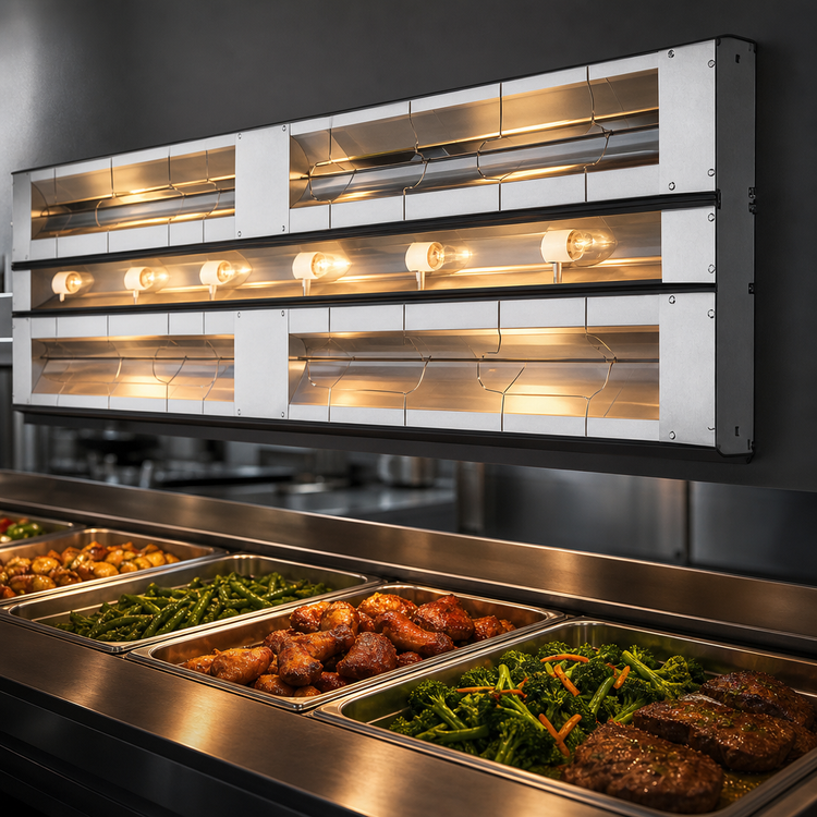 Product image #4 for Glo-Ray Aluminum Lighted Dual Infrared Strip Heater, 66-Inch, 3-Inch Spacer