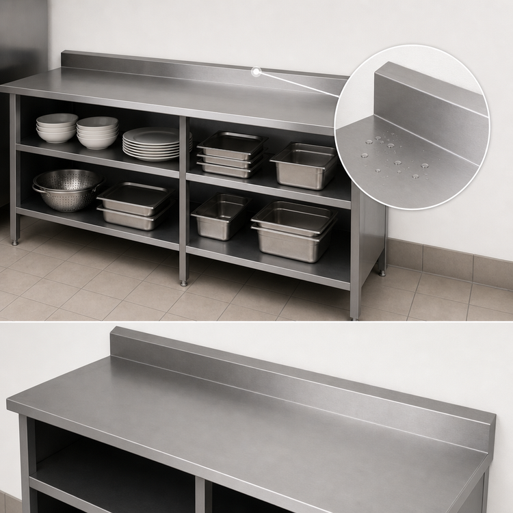 Product image #4 for John Boos Open-Front Stainless Steel Work Table with 5-Inch Rear Riser, 84 x 24 Inches