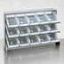 Thumbnail image #4 for Quantum Sloped Bench-Style Pick Rack with 3 Shelves and 15 Clear Bins, 36 Inch Wide