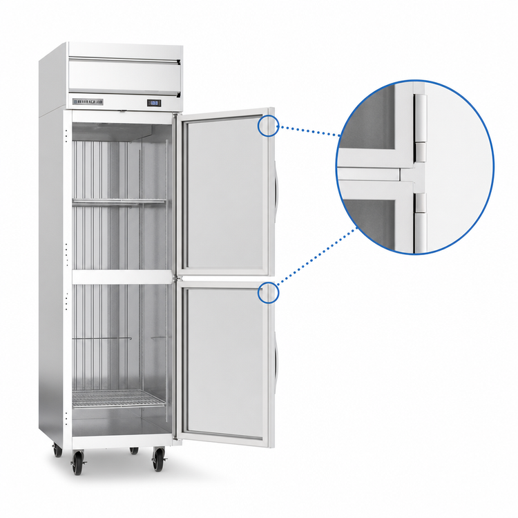 Product image #4 for Beverage-Air Horizon Series One-Section Reach-In Display Freezer with 2 Half Glass Doors, 21.06 Cu. Ft.