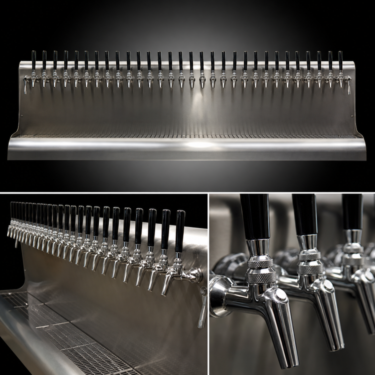 Product image #4 for Perlick 96-Inch Modular Wall-Mount Glycol-Cooled Draft Beer Dispensing Tower, 32 Faucets