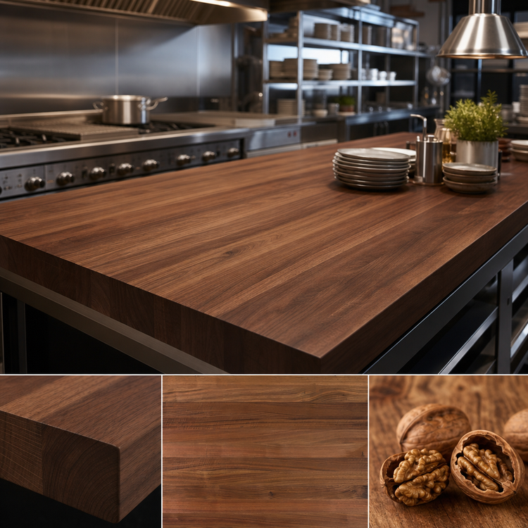 Product image #4 for Boos Block American Black Walnut Full-Length Edge Grain Kitchen Countertop with Varnique Finish, 144 x 27 x 2-1/4 Inch