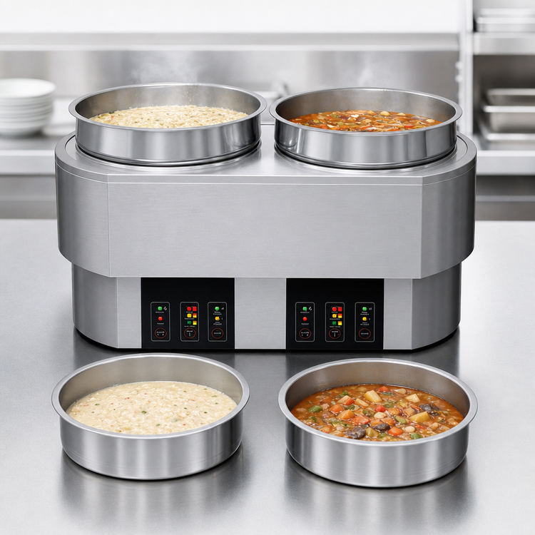 Product image #4 for Hatco Countertop Round Heated Well Food Warmer/Cooker, Dual 11 Qt., Dry Operation, 208V