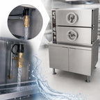 Thumbnail image #4 for Crown SCDA-3 Three-Compartment Steam Coil Do-All Dual-Pressure Steamer with Cabinet Base