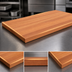 Thumbnail image #4 for Boos Block American Cherry Edge Grain Kitchen Countertop with Full-Length Rails, 120 x 25 x 1-1/2 Inches, Oil Finish
