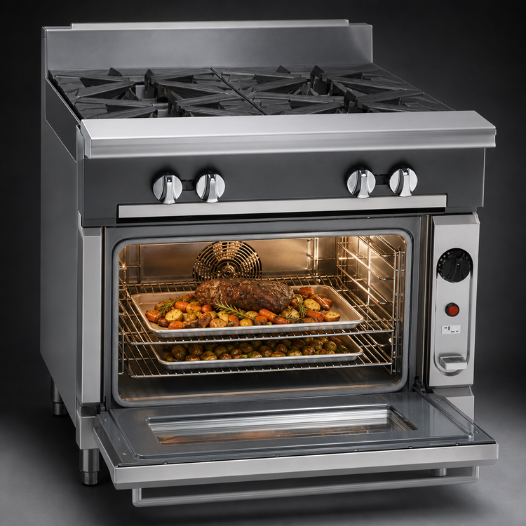 Product image #4 for Vulcan V Series 36-Inch Heavy Duty Gas Range with 3 Hot Tops and Convection Oven