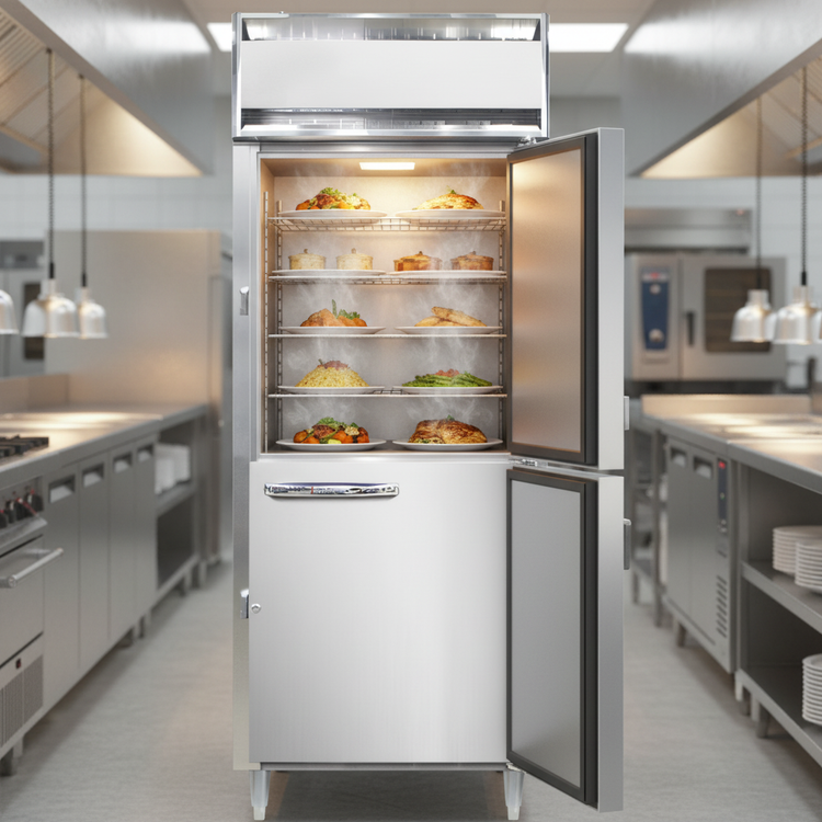Product image #3 for Continental Refrigerator DL1WE-SS-HD One-Section Extra-Wide Reach-In Heated Holding Cabinet with Half Doors