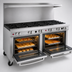 Thumbnail image #4 for Ultimate 72-Inch Commercial Gas Range with 12 Open Burners and 2 Convection Ovens