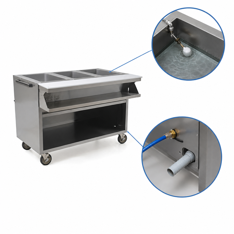 Product image #4 for Spec-Master SPHT5CB-208-3 5-Well Electric Sealed Well Mobile Hot Food Table with AutoFill