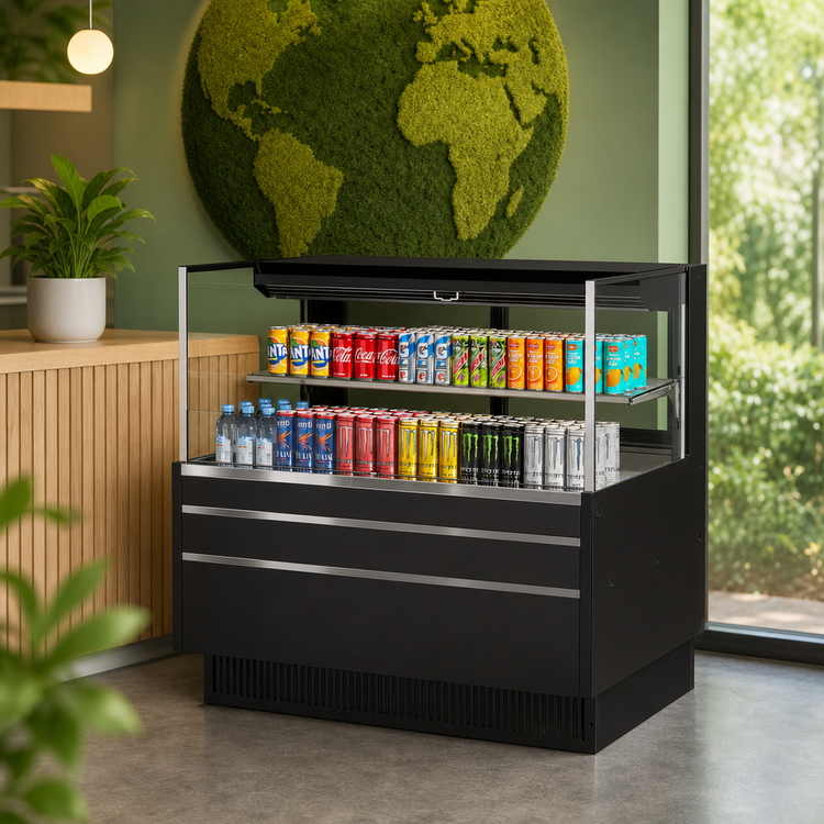 Product image #5 for Turbo Air Low Profile Horizontal Open Display Merchandiser, 46-3/4 Inch Wide, 10.2 Cu. Ft., Self-Contained R-290 Refrigeration