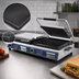 Thumbnail image #4 for Globe Deluxe 14-Inch Double Countertop Electric Sandwich/Panini Grill with Smooth Cast Iron Plates