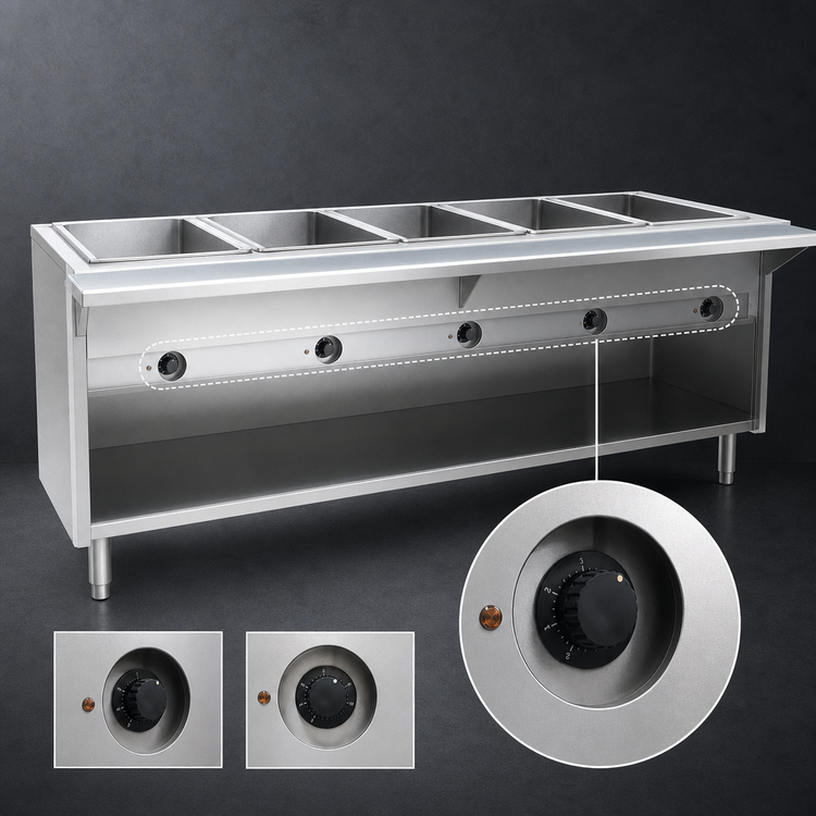 Product image #4 for Spec-Master HT5OB-208-3 79-Inch Electric 5-Well Open Base Hot Food Table