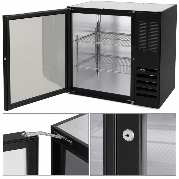 Product image #4 for Beverage-Air BB36HC-FG-B Food-Rated Back Bar Refrigerator with Glass Door, 36-Inch, Black, 10.162 Cu. Ft.