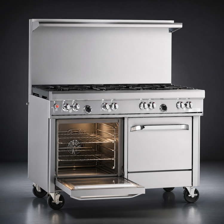 Product image #4 for Southbend Ultimate 48-Inch Natural Gas Restaurant Range with 8 Star/Sauté Burners, Convection Oven, and Cabinet Base