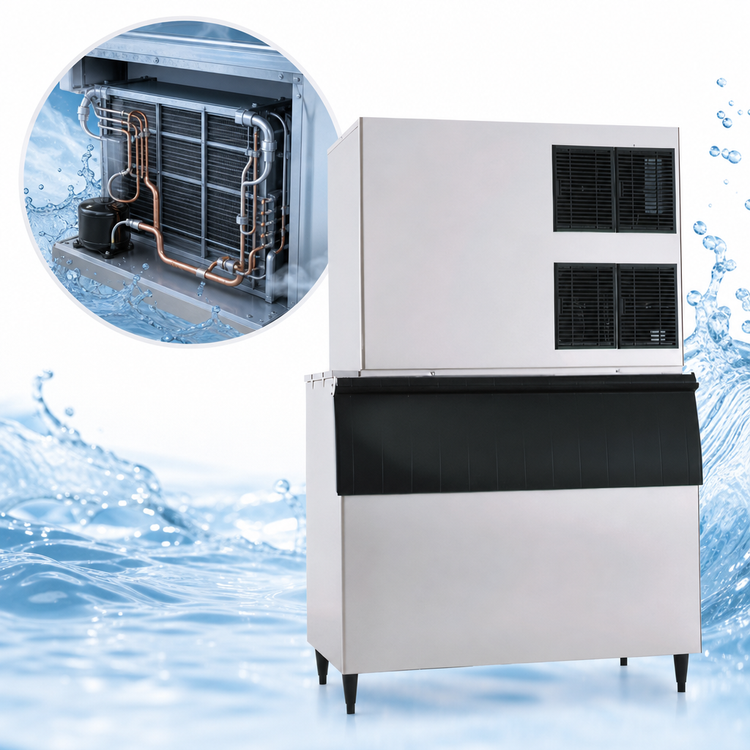 Product image #4 for Hoshizaki KM-1900SWJ Commercial Stackable Crescent Cube Ice Maker, Water-Cooled, Self-Contained, 1,880 lb/24 Hr, 48 Inch Wide
