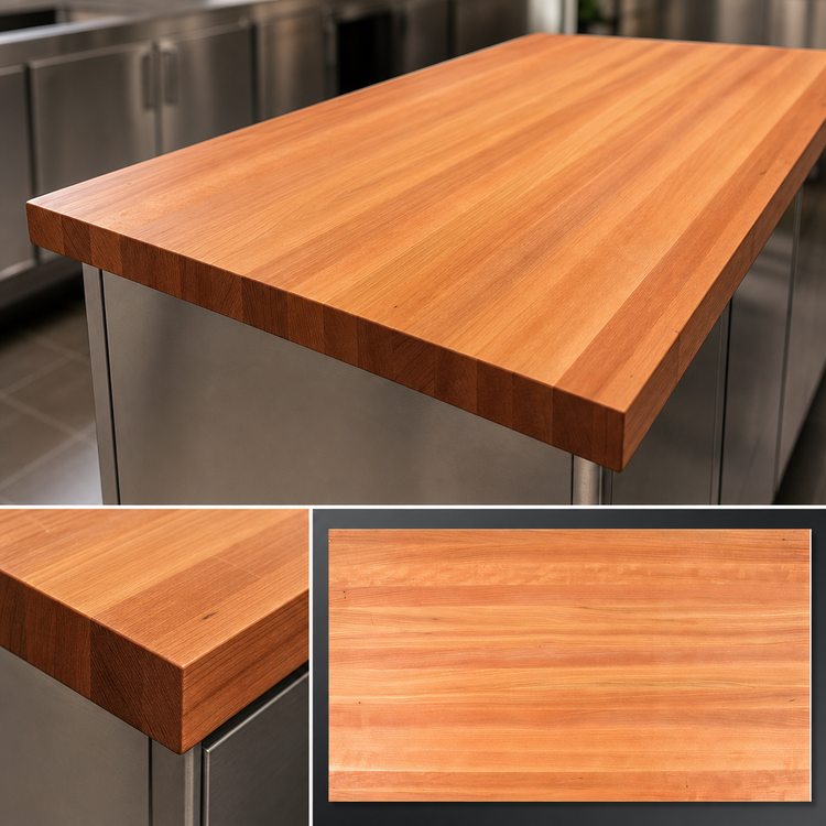 Product image #4 for Boos Block 84 x 36 x 3-Inch Full-Length Rails Edge Grain American Cherry Kitchen Countertop, Oil Finish