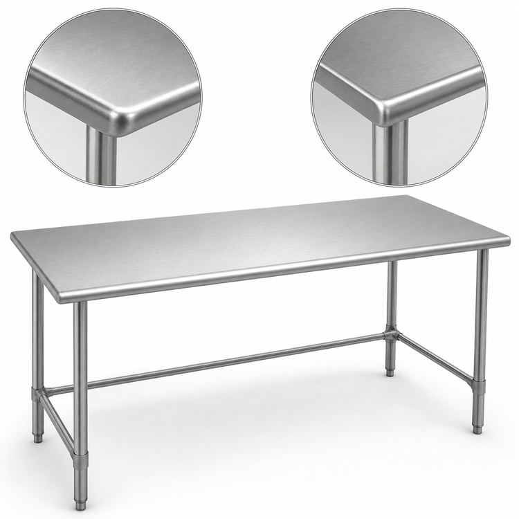 Product image #4 for Eagle Group Spec-Master 144" x 48" 14-Gauge Stainless Steel Work Table with Uni-Lok Gusset System