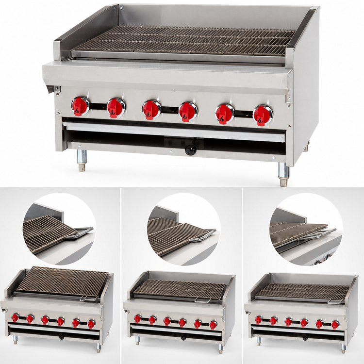 Product image #5 for American Range ADJ-48 48-Inch Countertop 8-Burner Adjustable Radiant Gas Charbroiler