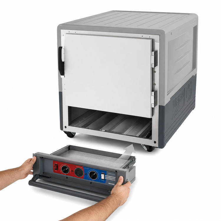 Product image #4 for Metro C5 3 Series Mobile Under Counter Combination Heated Holding and Proofing Cabinet, Gray, Low Watt, 10-Pan Capacity
