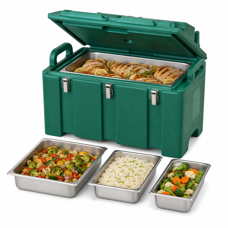 Product image #5 for Cambro Camcarrier® Non-Electric Top-Loading Insulated Food Pan Carrier, 40 Qt., Kentucky Green