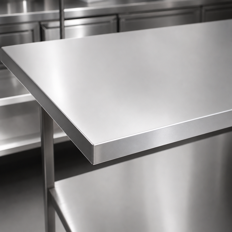 Product image #4 for John Boos Stainless Steel Countertop, 144 x 48 Inches, 1-1/2 Inch Thick, Flat No Backsplash