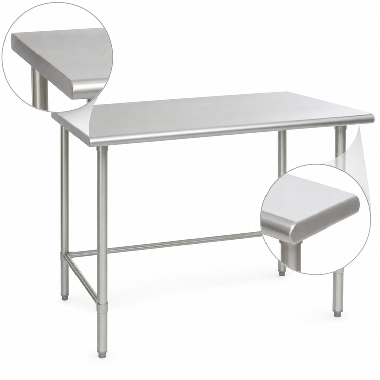 Product image #4 for Eagle Budget Series 84-Inch x 30-Inch 430 Stainless Steel Flat Top Work Table
